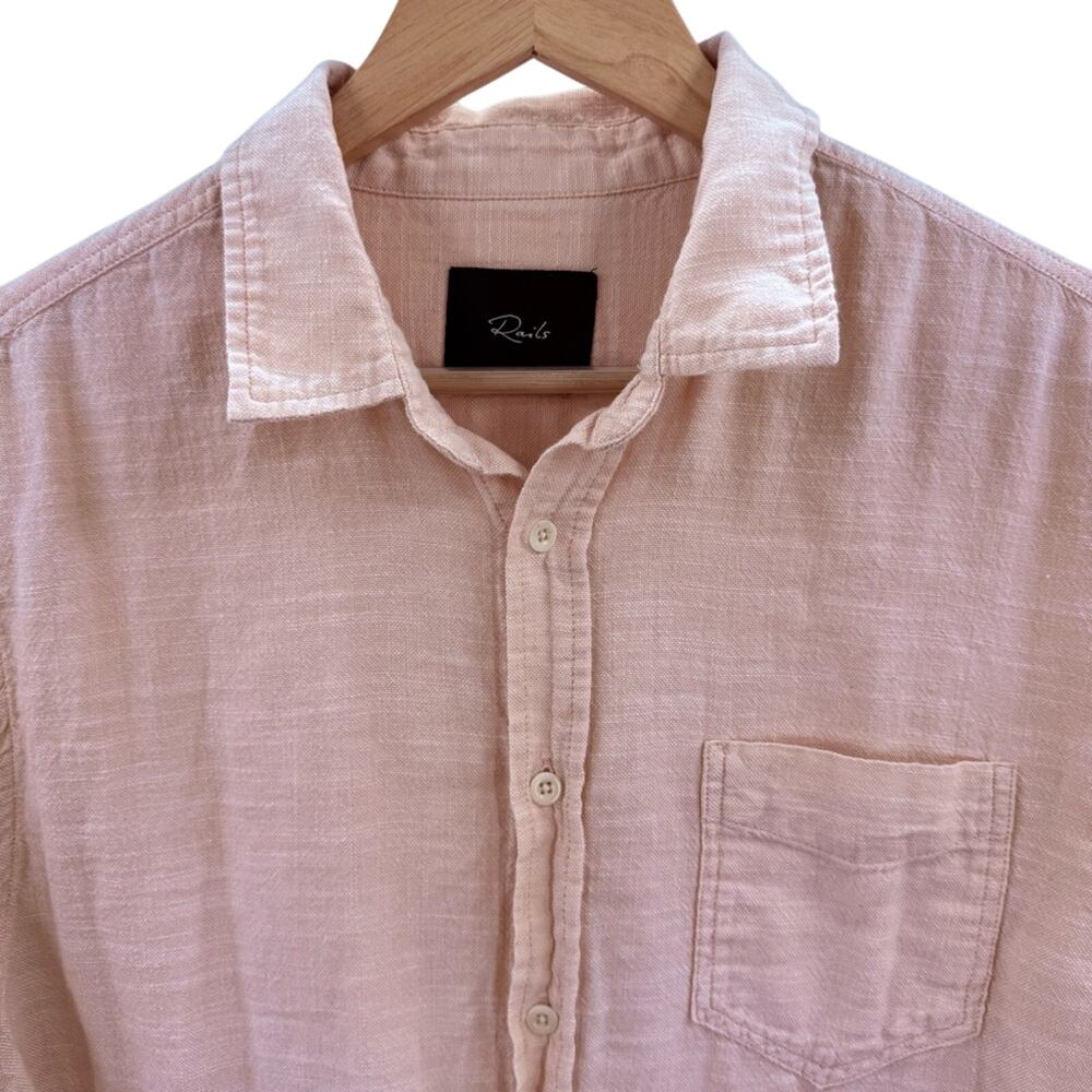 Rails Men’s Wyatt Button Down Shirt in Ebi 100% Cotton Lightweight Size Medium - Picture 4 of 14